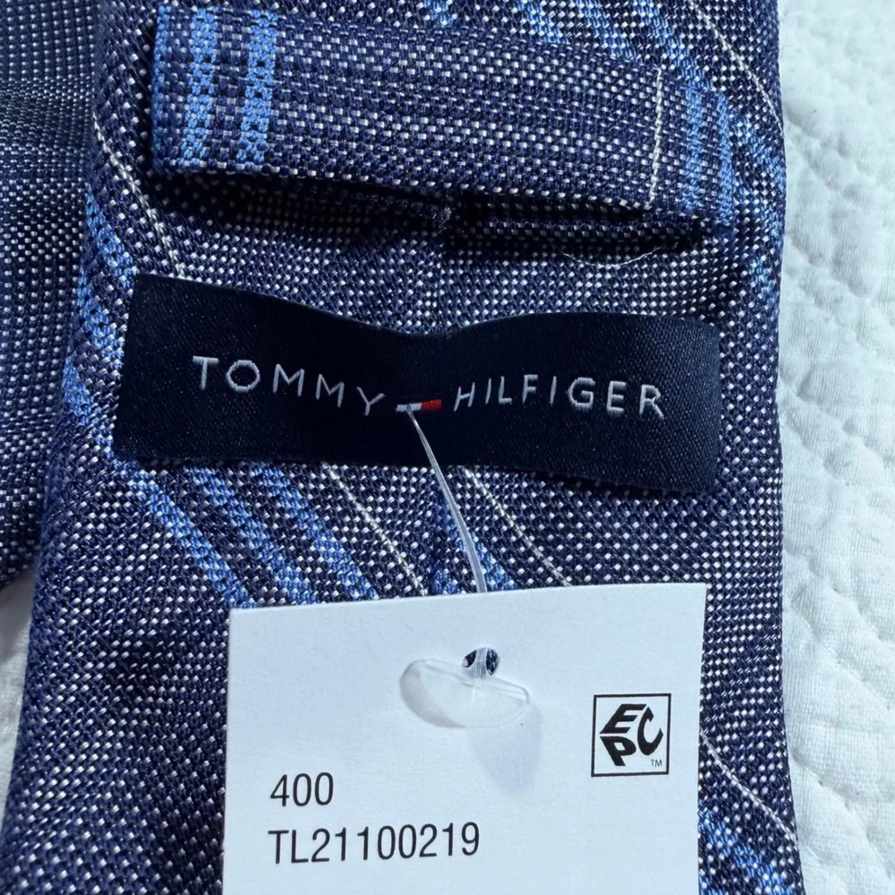 Tommy Hilfiger Necktie Men's Blue Preppy Designer Plaid Silk Blend 58